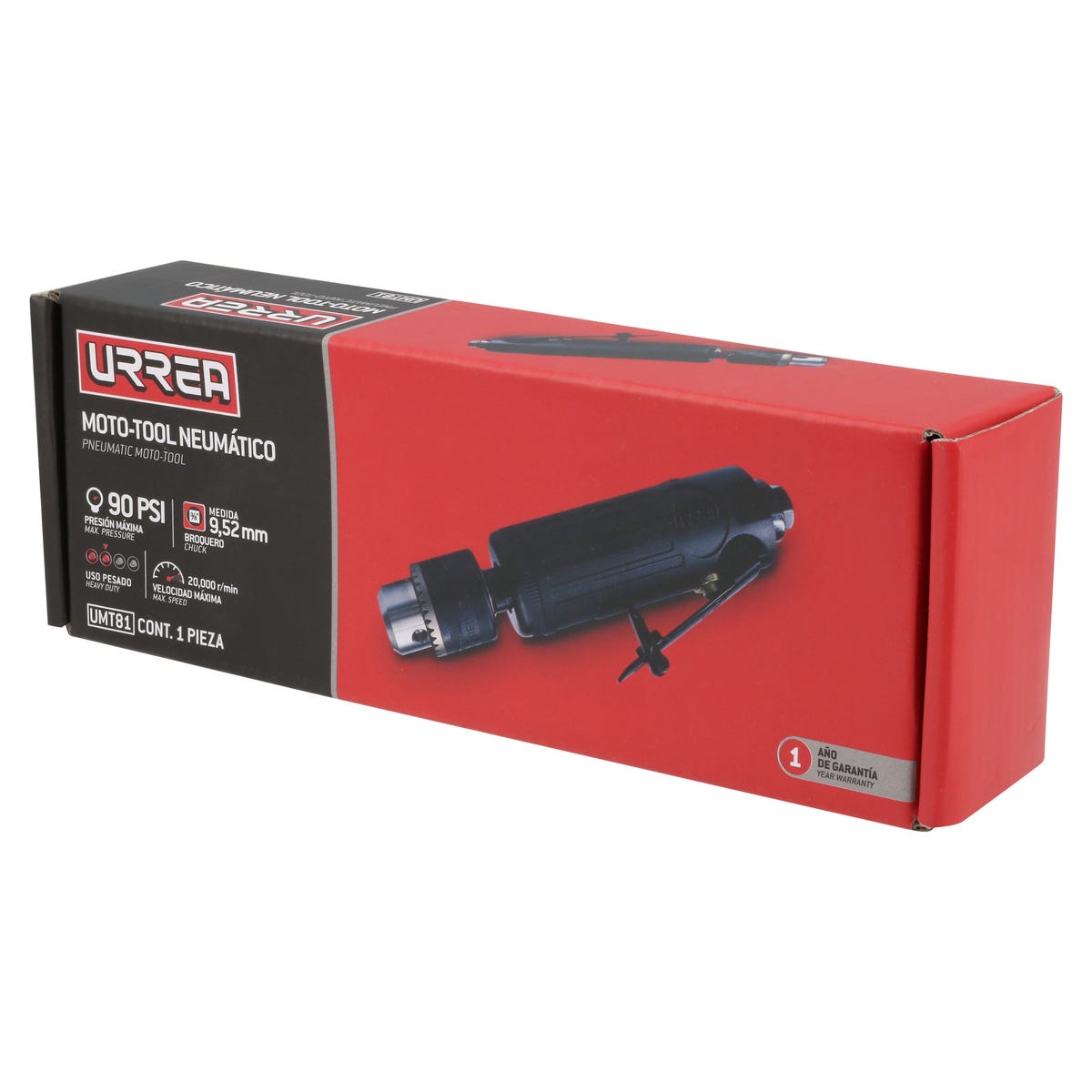 Moto-Tool Neumático Recto 3/8 20, 000 RPM, Urrea UMT81