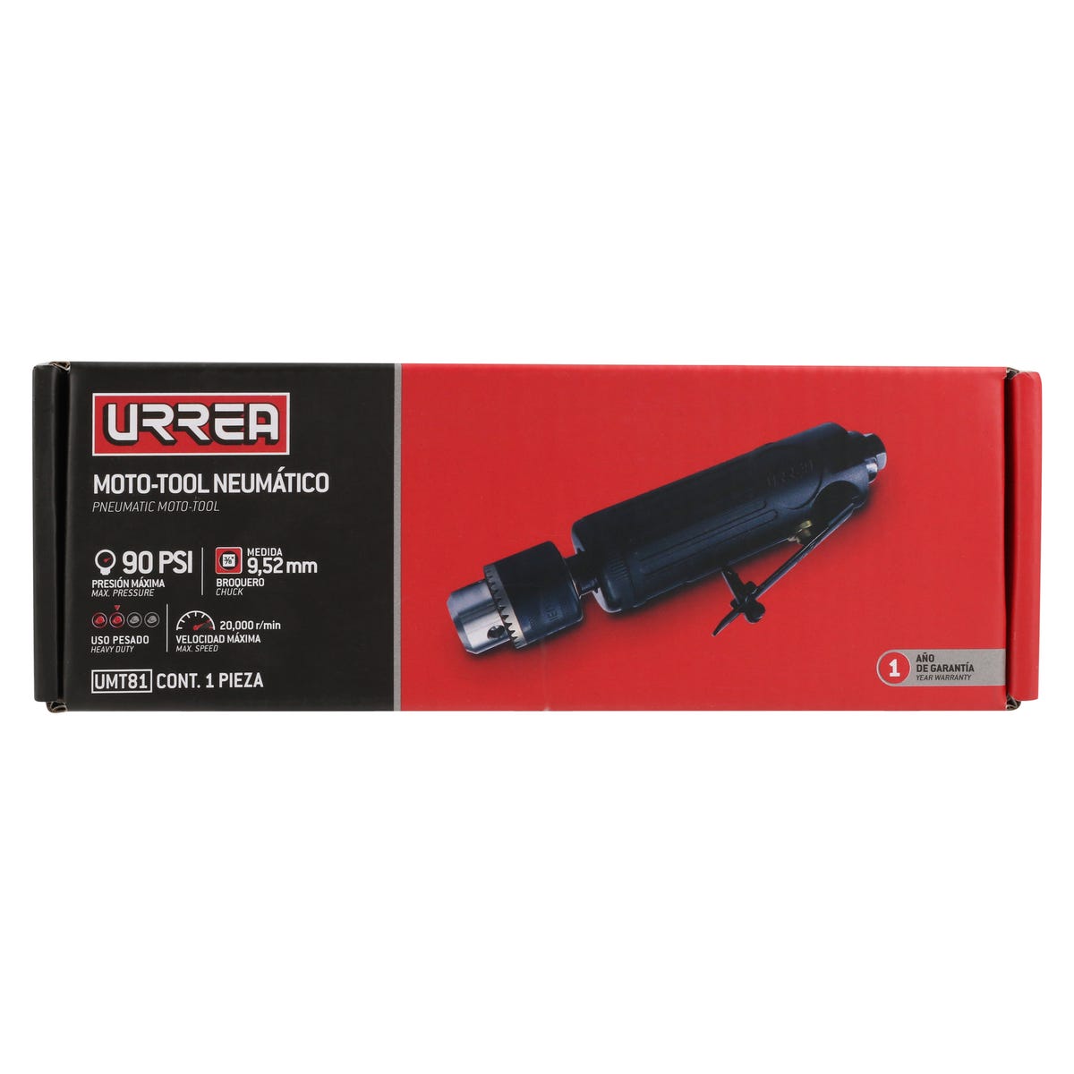 Moto-Tool Neumático Recto 3/8 20, 000 RPM, Urrea UMT81