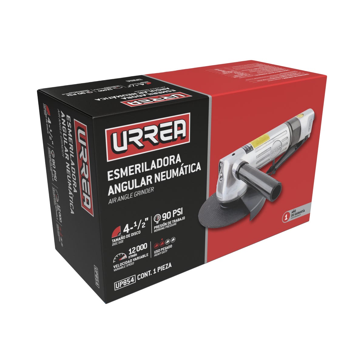 Esmeriladora Neumática Angular Para Discos Con Diámetro De 4-1/2 11, 000 RPM, Urrea UP854