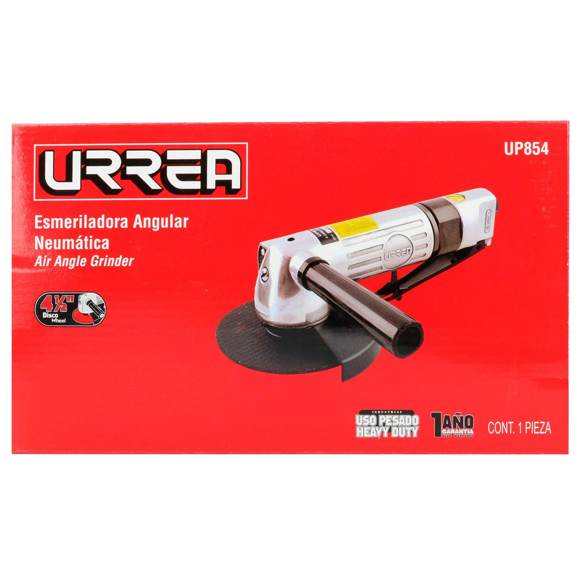 Esmeriladora Neumática Angular Para Discos Con Diámetro De 4-1/2 11, 000 RPM, Urrea UP854