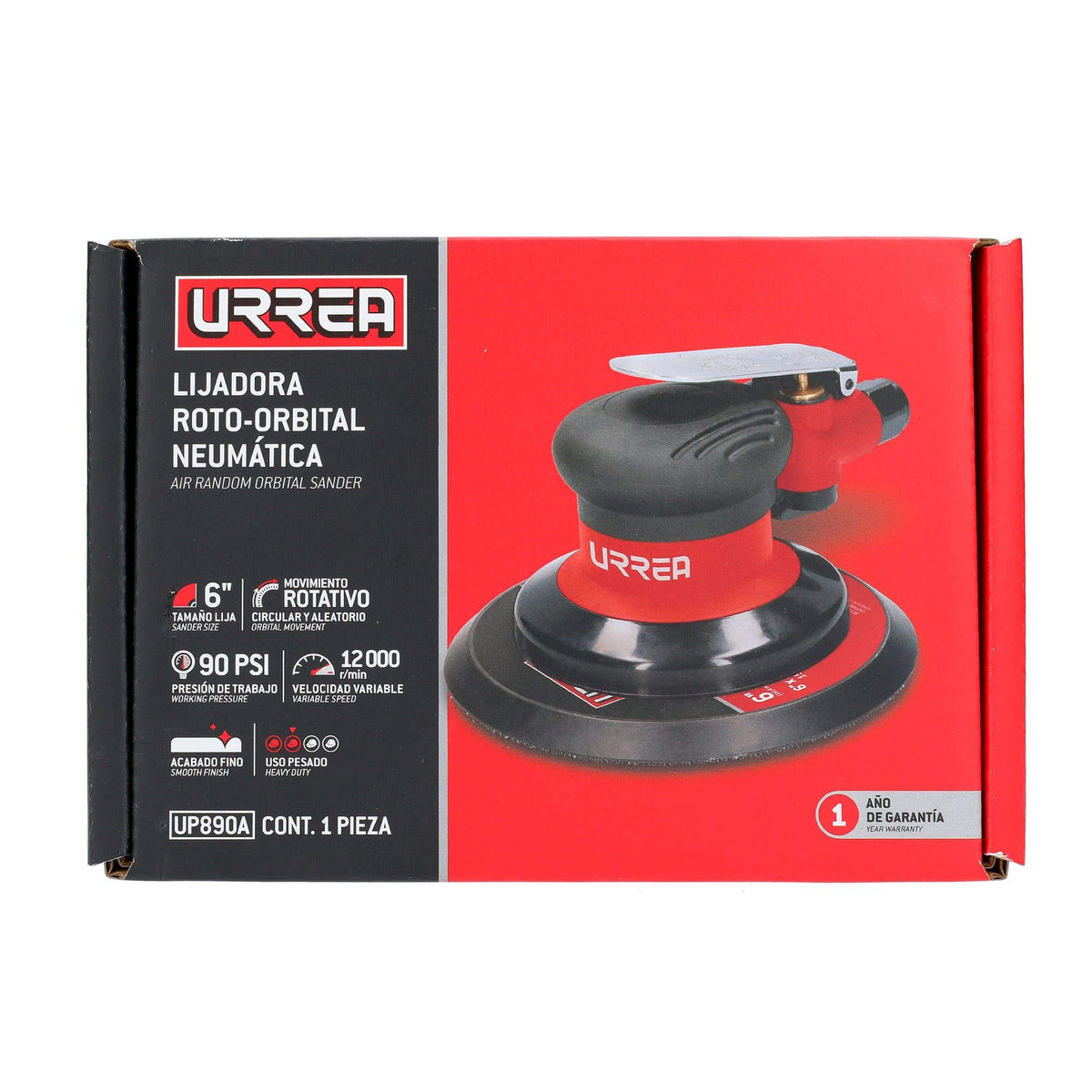 Lijadora Neumática Roto-Orbital 6 12, 000 RPM, Urrea UP890A