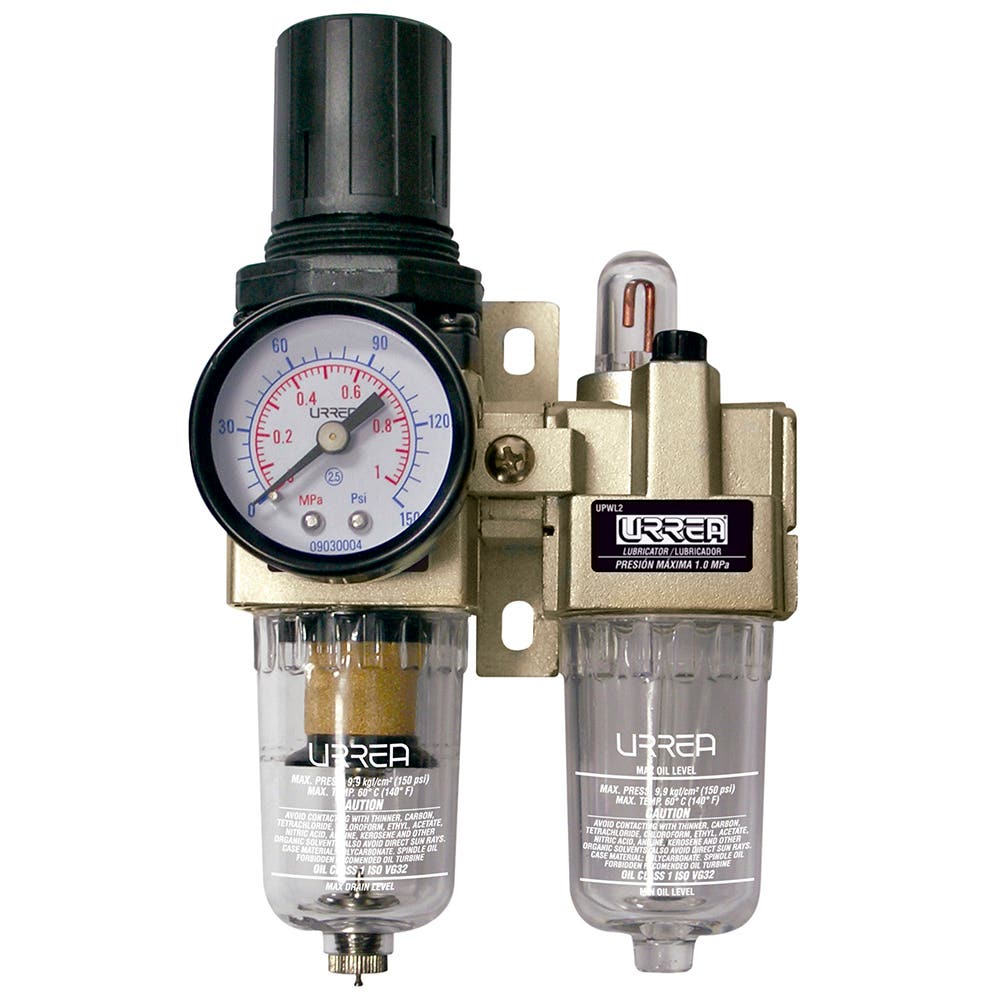 Filtro Regulador Y Lubricador De Aire 1/4 NPT, Urrea UPWL2
