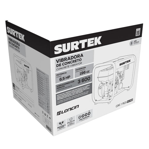 Vibradora De Concreto A Gasolina Con Motor De 4 Tiempos, 6.5 HP, Surtek VC765