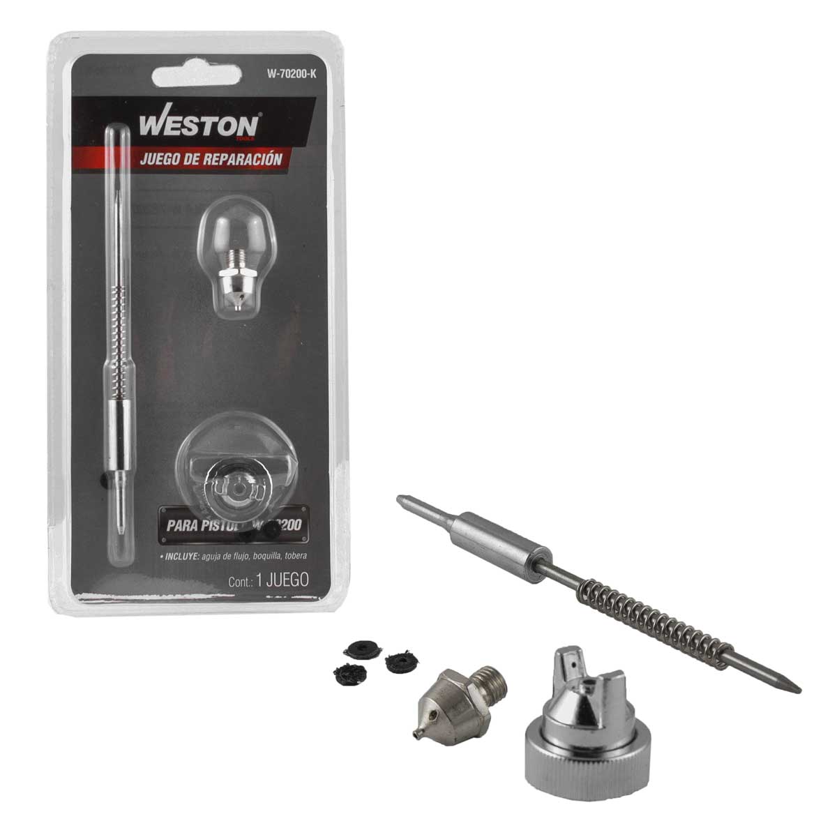 Kit De Reparación Para W-70200 (Aguja De Flujo, Boquilla Y Tobera) | W-70200-K