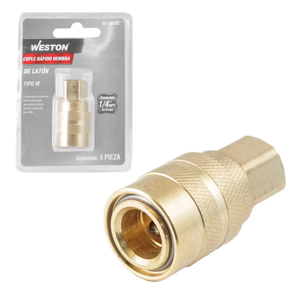Cople Rápido De Latón Hembra 1/4'' NPT | W-70445