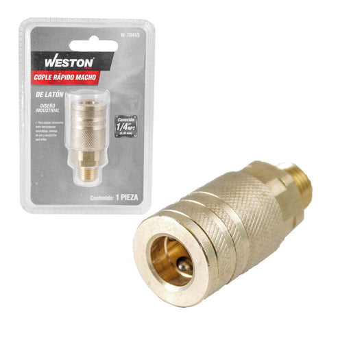 Cople De Latón Macho 1/4'' NPT Industrial | W-70455