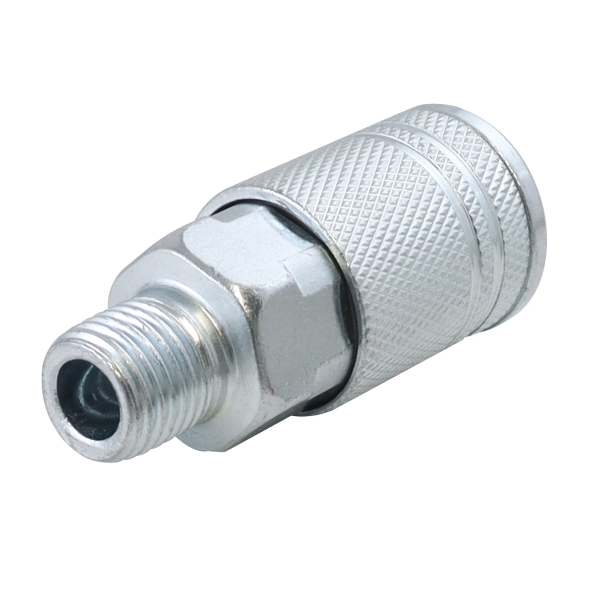 Cople Rápido De Acero Cromado Macho 1/4" NPT Industrial | W-70487