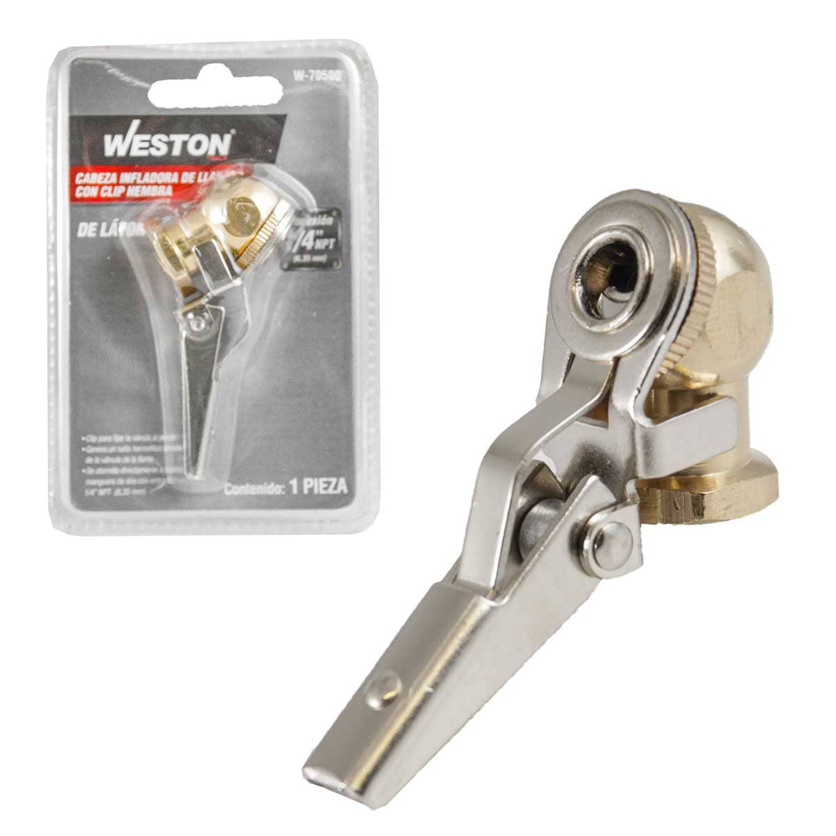 Inflador De Latón Con Clip Hembra 1/4'' NPT | W-70500