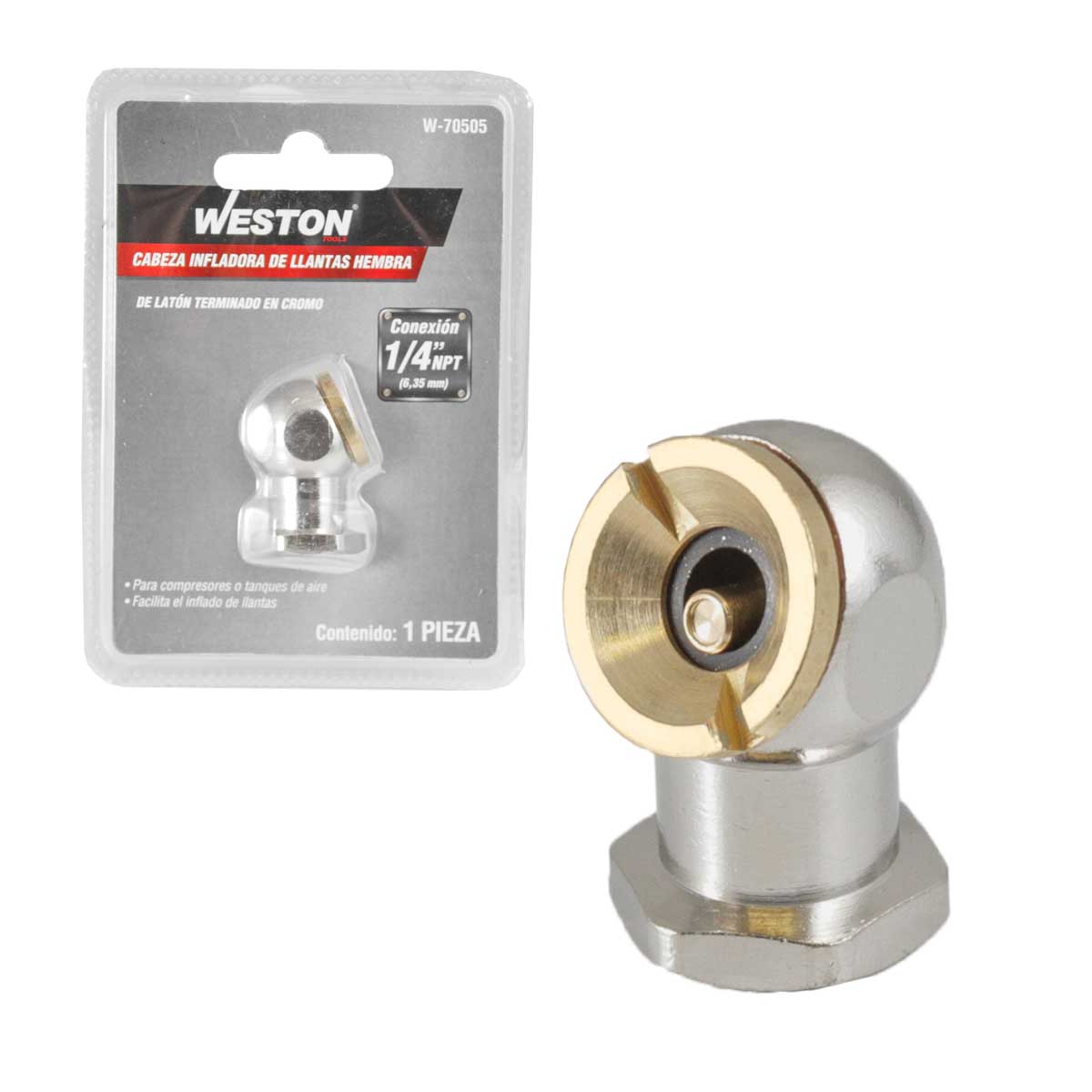 Inflador Cabeza Sencilla Hembra 1/4'' NPT | W-70505