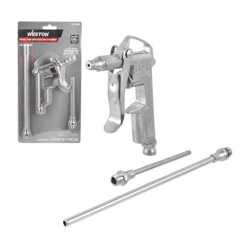 Pistola Para Sopletear Con Accesorios (Juego 4 Piezas) | W-70585