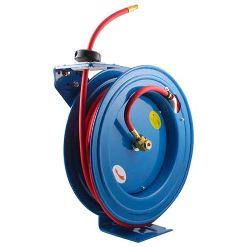 Carrete Retráctil de Acero con Manguera de Aire 3/8'' x 50'