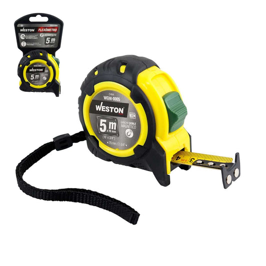 Flexómetro 5M X 19MM Amarillo Anti Impacto | WGW-0005