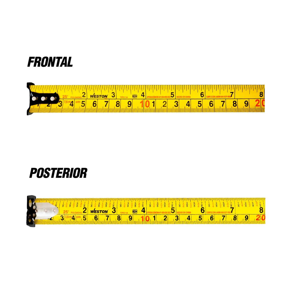 Flexómetro Cinta Ancha 7.5 m x 27 mm Amarillo | WGW-0065