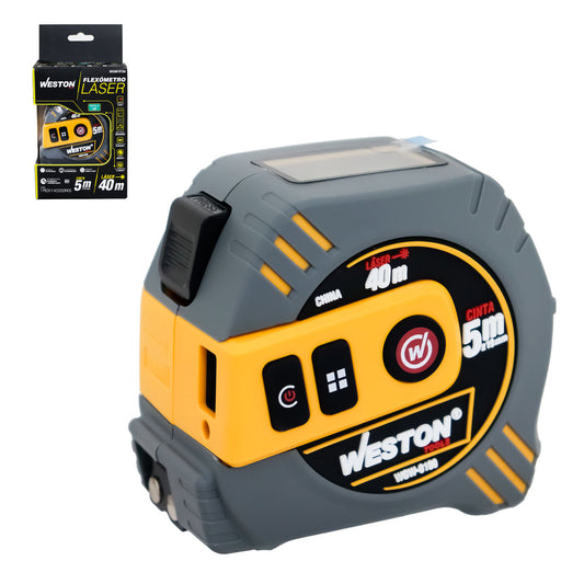 Flexómetro Láser 5M X 19MM Amarillo Multifunción | WGW-0100