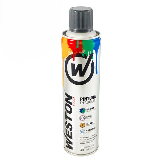 PINTURA AEROSOL GRIS OPACO 400ml (Precio x Pieza- Caja C/12 pzs) WM-0055