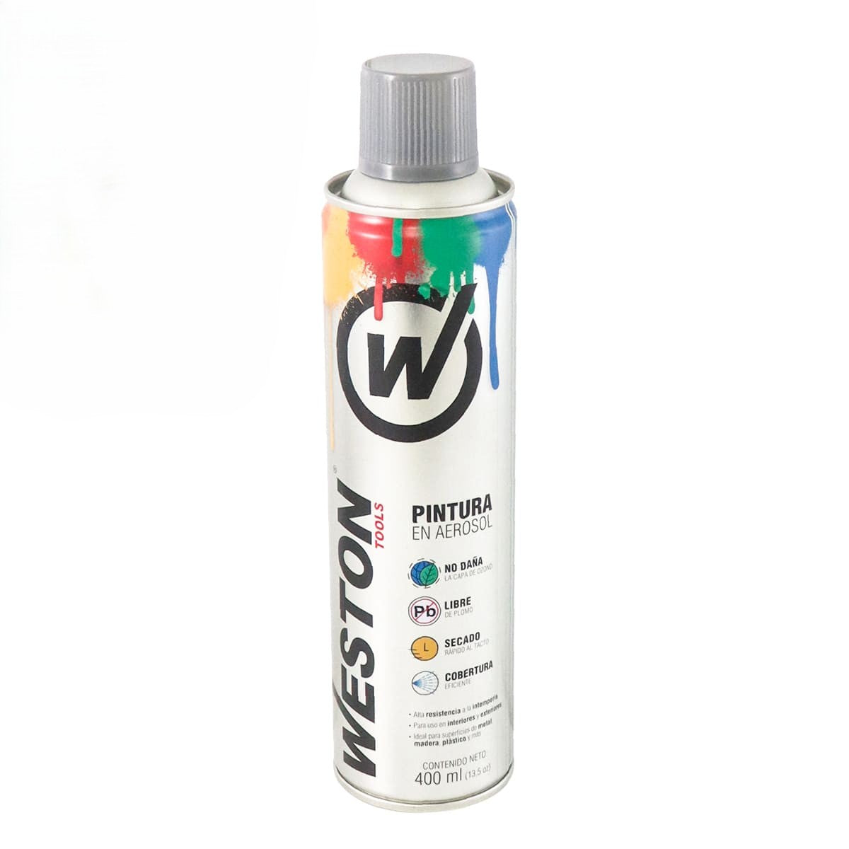 PINTURA AEROSOL GRIS PLATA 400ml (Precio x pieza- Caja C/12 pzs) WM-0060