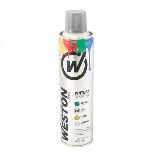 AEROSOL GRIS PLATA 400ml (Precio x pieza- Caja C/12 pzs) WM-0060