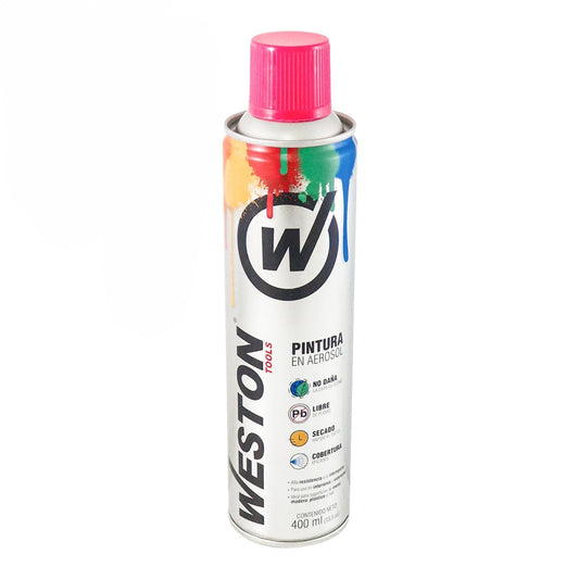 PINTURA AEROSOL ROSA FLUORESCENTE 400ml (Precio x Pieza- Caja C/12 pzs) WM-0310