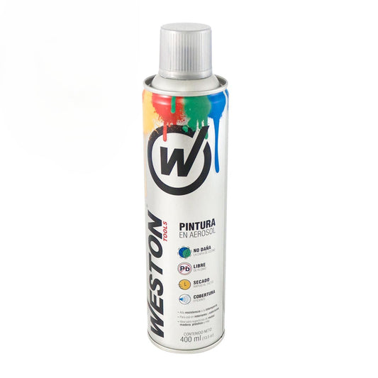 PINTURA AEROSOL ALUMINIO ALTA TEMPERATURA 400ml (Precio x Pieza- Caja C/12 pzs) WM-0405