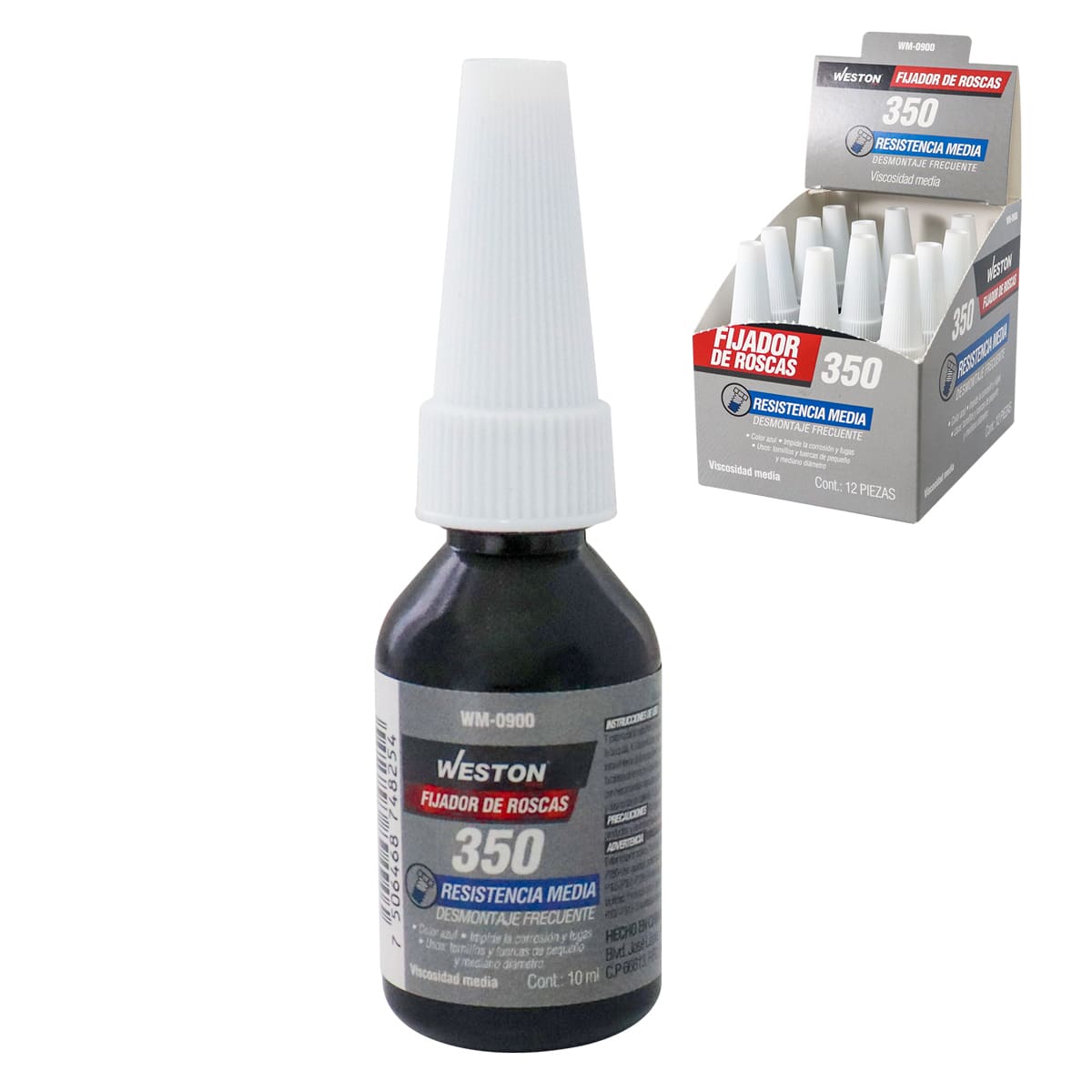 Fijador de Roscas Weston 350 Resistencia Media Azul 10ml | WM-0900