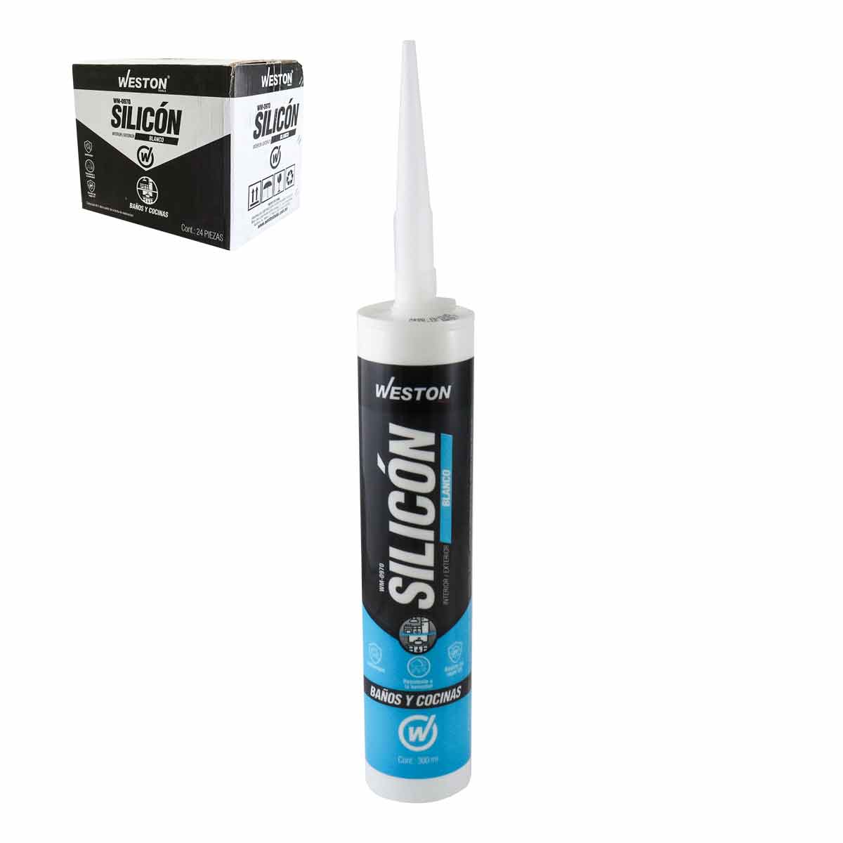 Silicón Blanco para Baños y Cocinas Cartucho 300ml | WM-0970