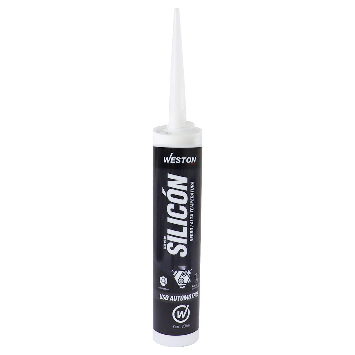 Silicón Negro Alta Temperatura Cartucho 280g | WM-0980