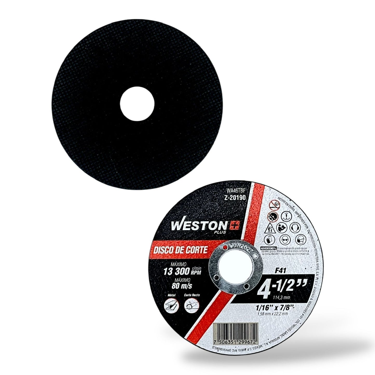 WST-Z-20190 Disco de Corte para Metal 4-1/2" x 1/16"(1.58) x 7/8" F41
