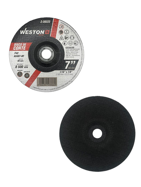 Disco de Corte Para Inoxidable 7" x 1/16"(1.58) - Angulo alternativo