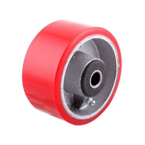 Rueda Fierro Vaciado con PU Roja 4X2" con Balero | Y-1040-100