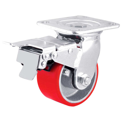 FIERRO VACIADO C/PU ROJO C/FRENO TOTAL 4 X 2" Y-1042-100