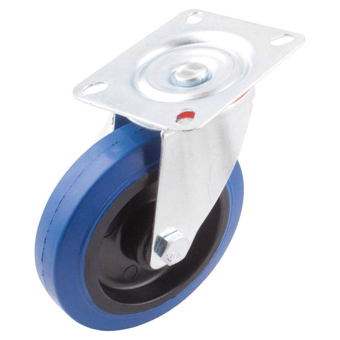 Rodaja Giratoria de Goma Azul 4" x 1-1/4" | Y-1091-100