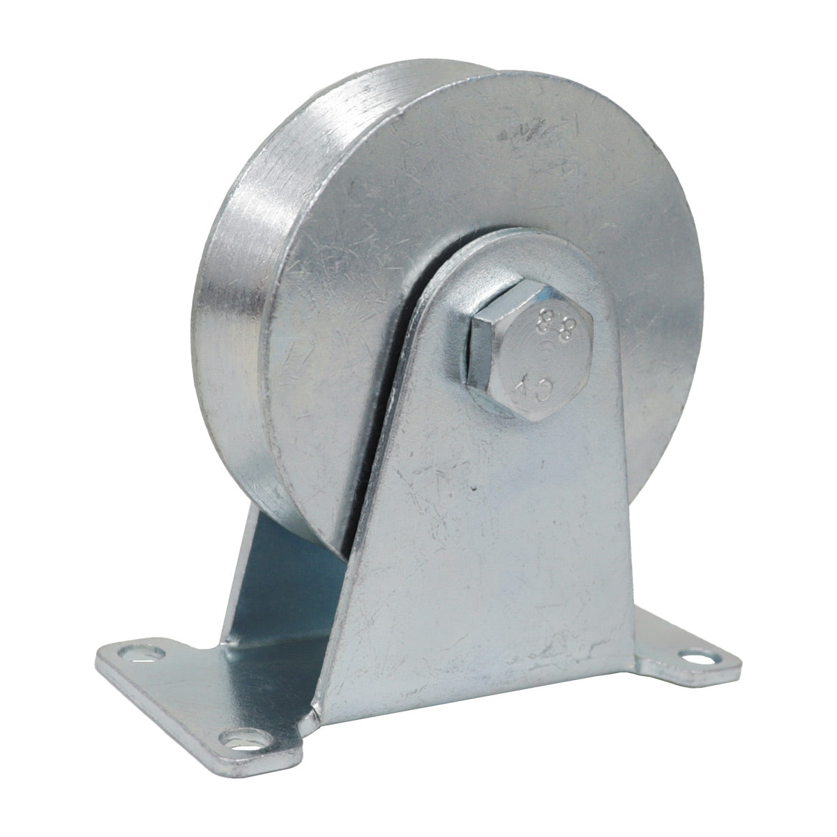 Rueda con Base Para Puerta Corrediza De Acero Zincada Ranura "V" Fija 2" x 21.5MM | Y-1131-50