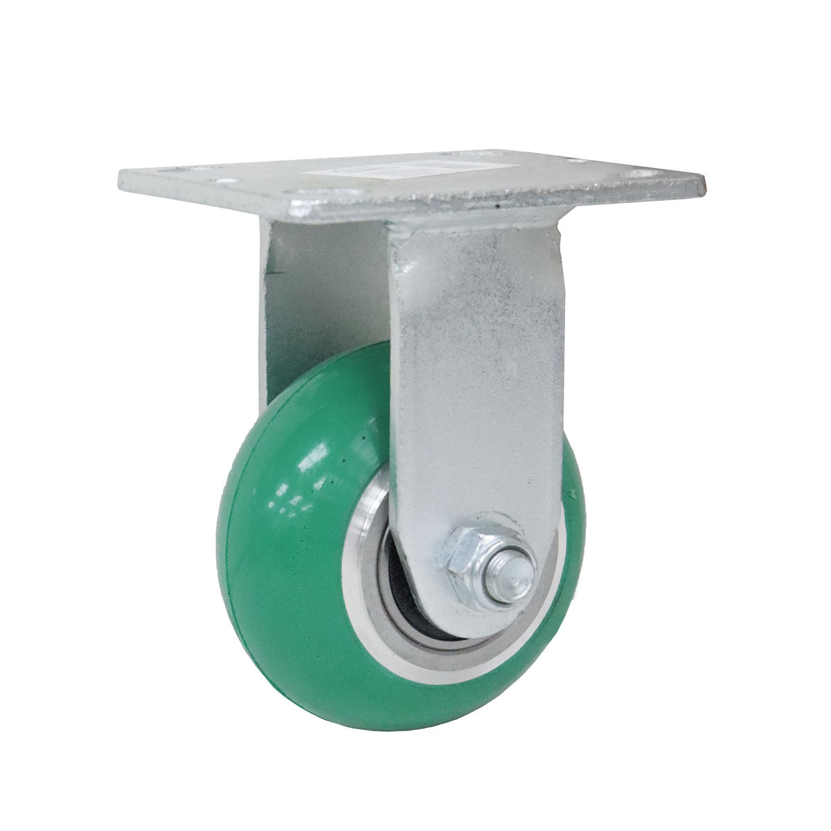 Rodaja PU Verde con Aluminio Fija 4X2" | Y-1178-100