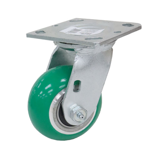 Rodaja PU Verde con Aluminio Giratoria 4X2" | Y-1179-100