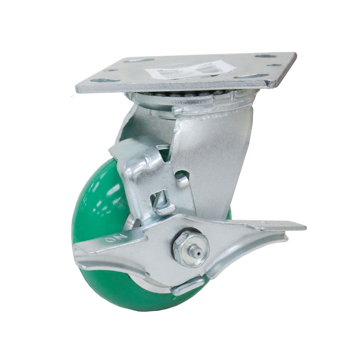 Rodaja PU Verde con Aluminio Giratoria con Freno 8X2" | Y-1180-200