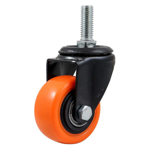 Rodaja Naranja De PU Giratoria Con Espiga Roscada 2" x 1"
