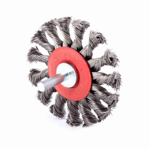 Cepillo Circular Trenzado 3" Con Vatago 1/4" A. - Angulo alternativo