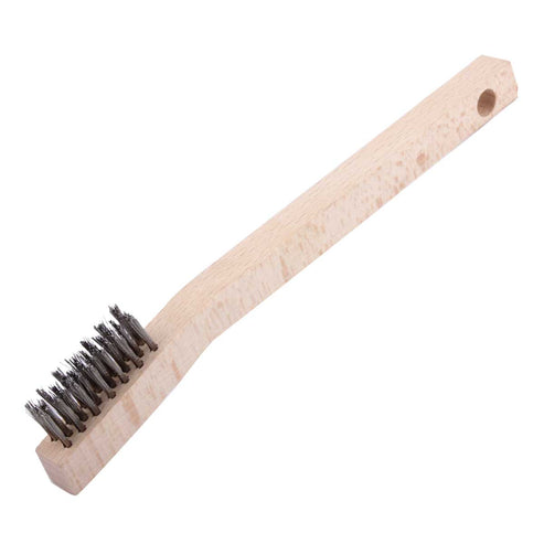 Cepillo con Mango Madera Para Soldador 3X7 Pinceles Acero Inoxidable .006"