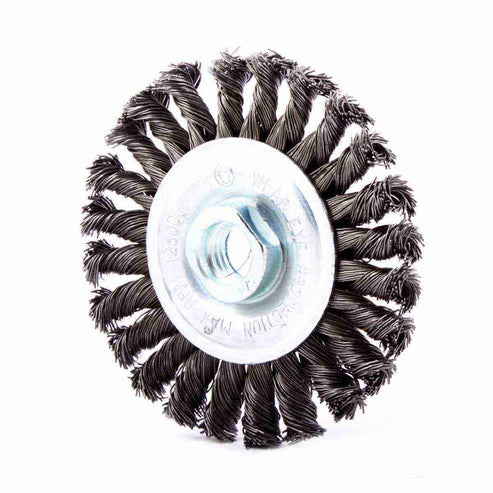 Cepillo Circular Trenzado 6" x 5/8-11 Cara Delgada Acero Al Carbón .020"