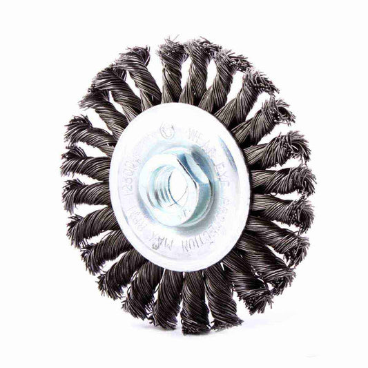 Cepillo Circular Trenzado 6" x 5/8-11 Cara Delgada Acero Al Carbón .020"