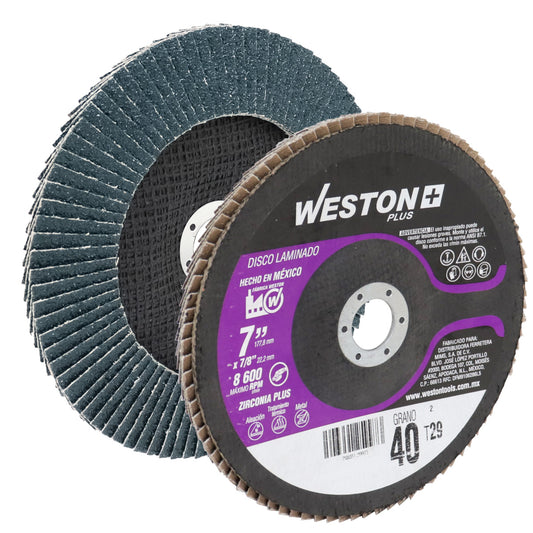 Disco Laminado Zirconia 7" Grano 80 Weston Plus | Z-13524