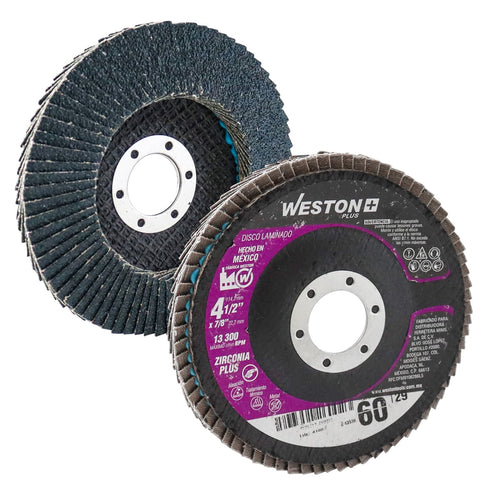 Disco Laminado Zirconia 4-1/2" Grano 60 Weston Plus | Z-13530