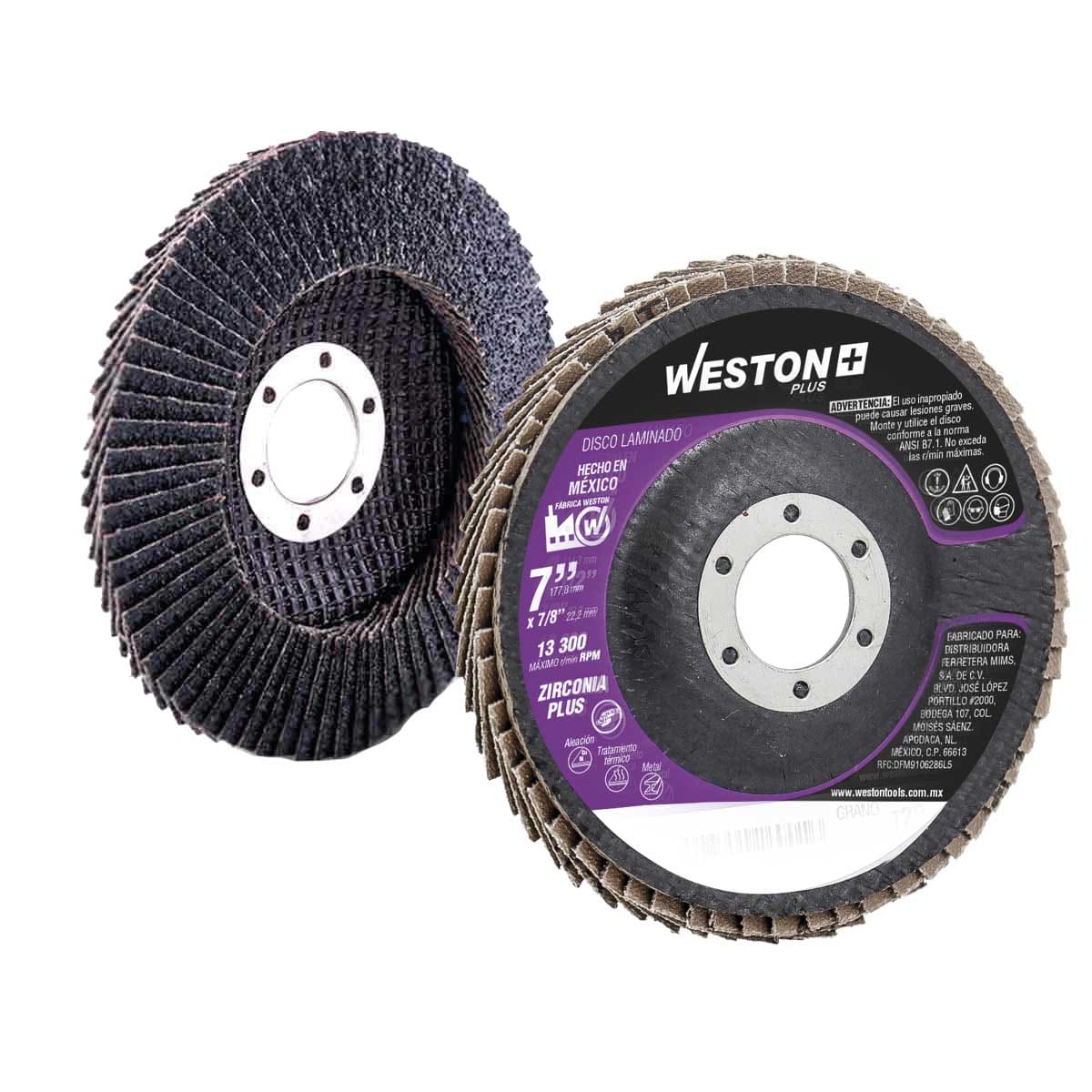 Disco Laminado Zirconia 7" Grano 40 HP Weston Plus | Z-13600