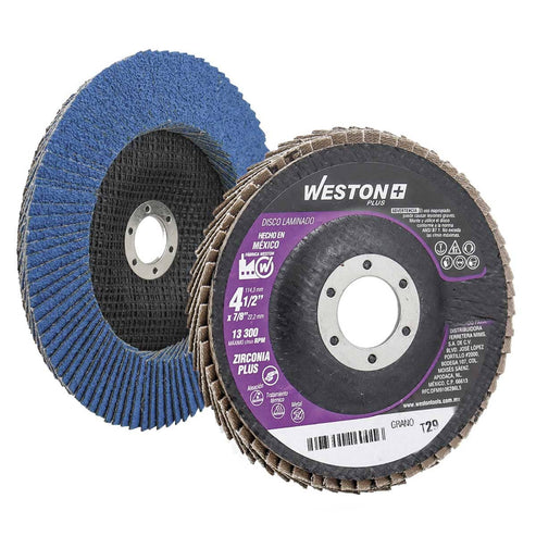 Disco Laminado Zirconia 4-1/2" Grano 60 Línea Azul | Z-13627