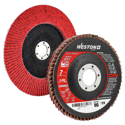 Disco Laminado Cerámico 7" Grano 40 Weston Plus | Z-13645