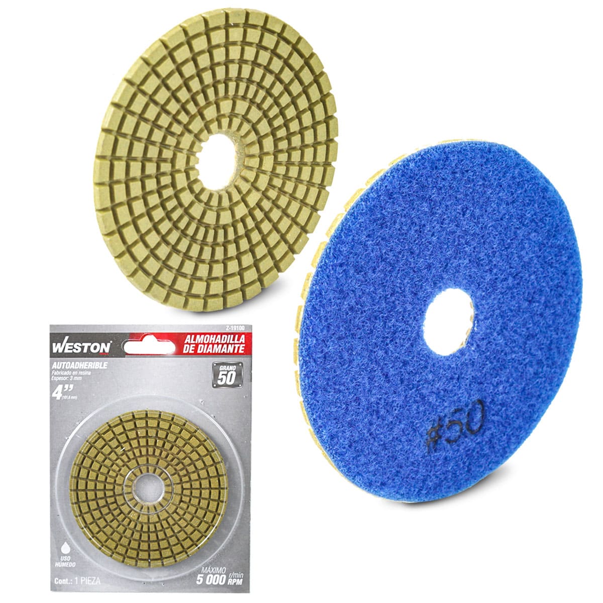 Almohadilla de Diamante para Pulido 4" Grano G50 | Z-19100
