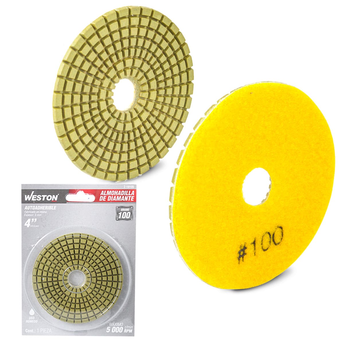 Almohadilla de Diamante para Pulido 4" Grano G100 | Z-19105