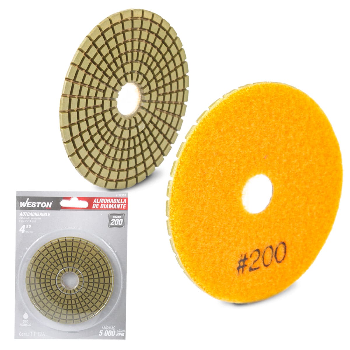 Almohadilla de Diamante para Pulido 4" Grano G200 | Z-19110