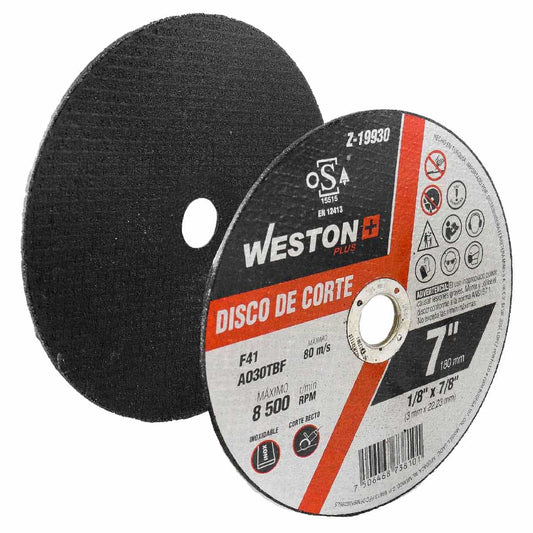 DISCO D/CORTE P/INOXIDABLE 7'' x 1/8''(3) x 7/8'' F41 Z-19930