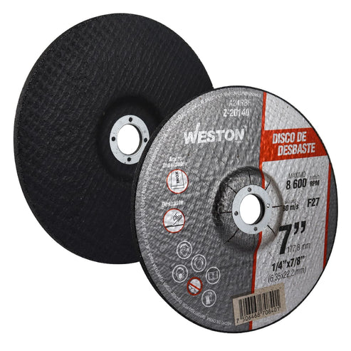 D/DESBASTE P/INOX. 7" x 1/4"(6.35) x 7/8" F27 (Emp. c/5 Pzas - Precio x Pza) Z-20140